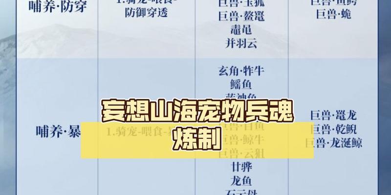 《妄想山海抓宠物攻略》（掌握技巧）